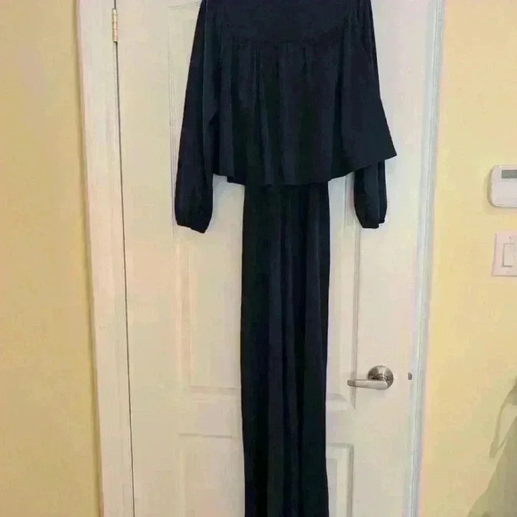 Vintage 70s long navy dress  with Jacket - Picture 6 of 12